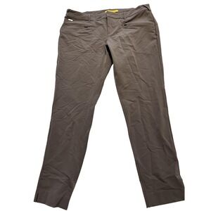 Lole Pants Womens 14 Gray Nylon Stretch Zip Pocket Hiking Travel UPF 50+ Outdoor